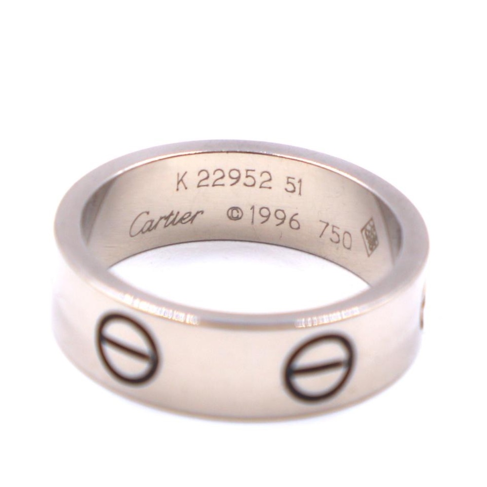 Cartier White Gold 18k 750 Love Band 5.5mm Wide Size 51 5.5 Ring